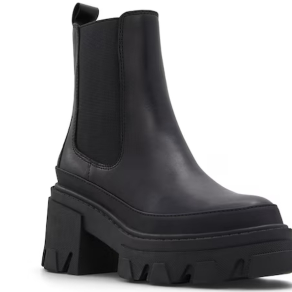 Aldo Talanariel Chelsea  Platform Boots Pull-on Black Women's 7.5 Bootie - Picture 6 of 12